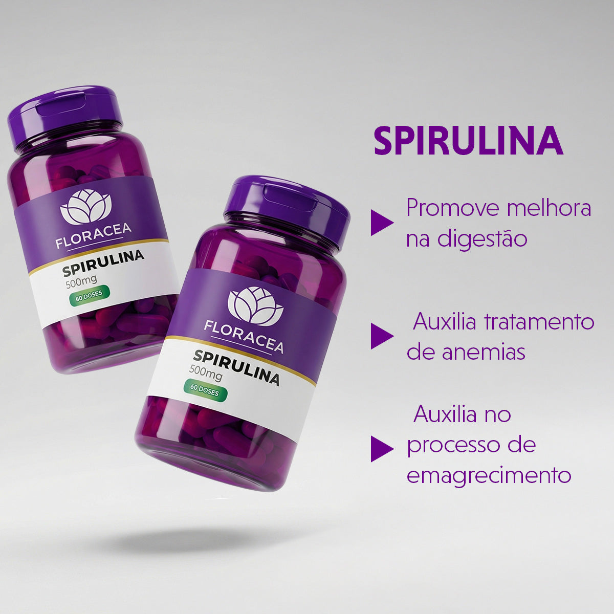 Combo 2 Spirulina 500mg 60 Doses - imagem 2