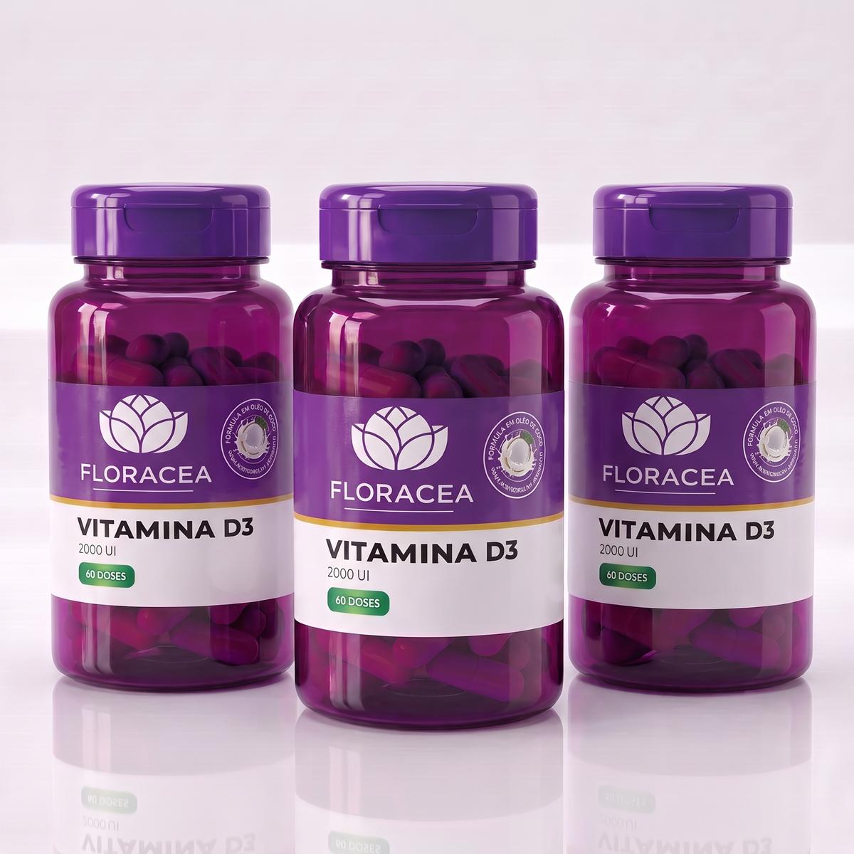 Combo 3 Vitamina D3 2000UI 60 Doses