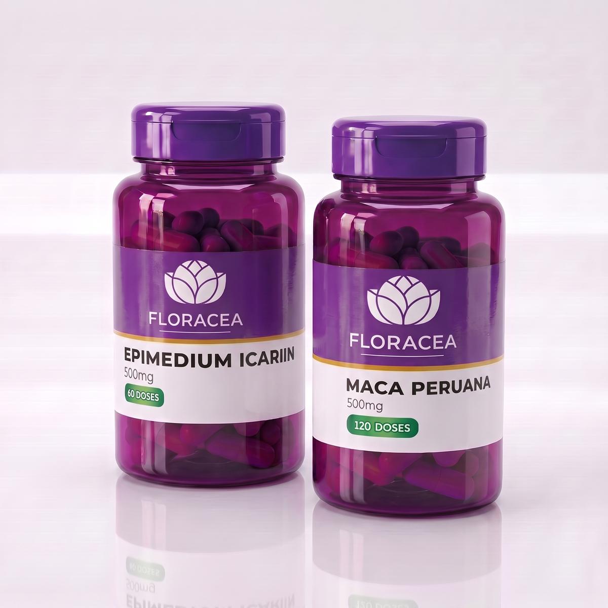 Combo Dopamina e Serotonina - Maca Peruana 500mg 120 Doses + Epimedium Icariin 60 Doses
