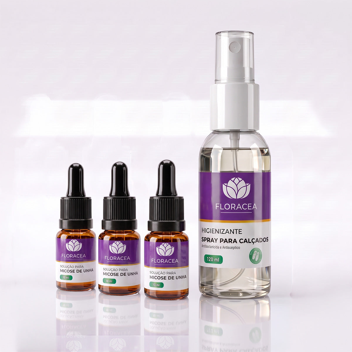 Combo 3 Solução de Micose 10ml + 1 Higienizante para Calçados 120ml