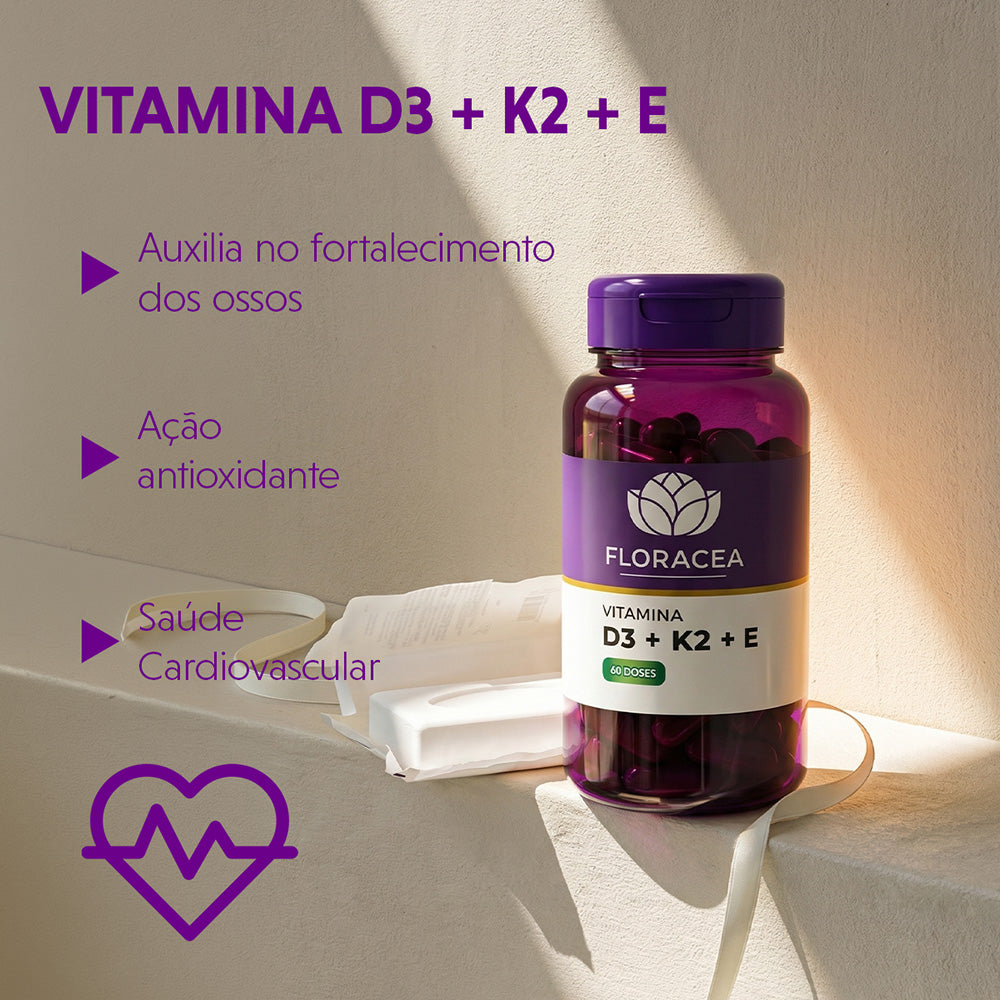 Vitamina D3 + Vitamina K2 + Vitamina E 60 Doses - imagem 2