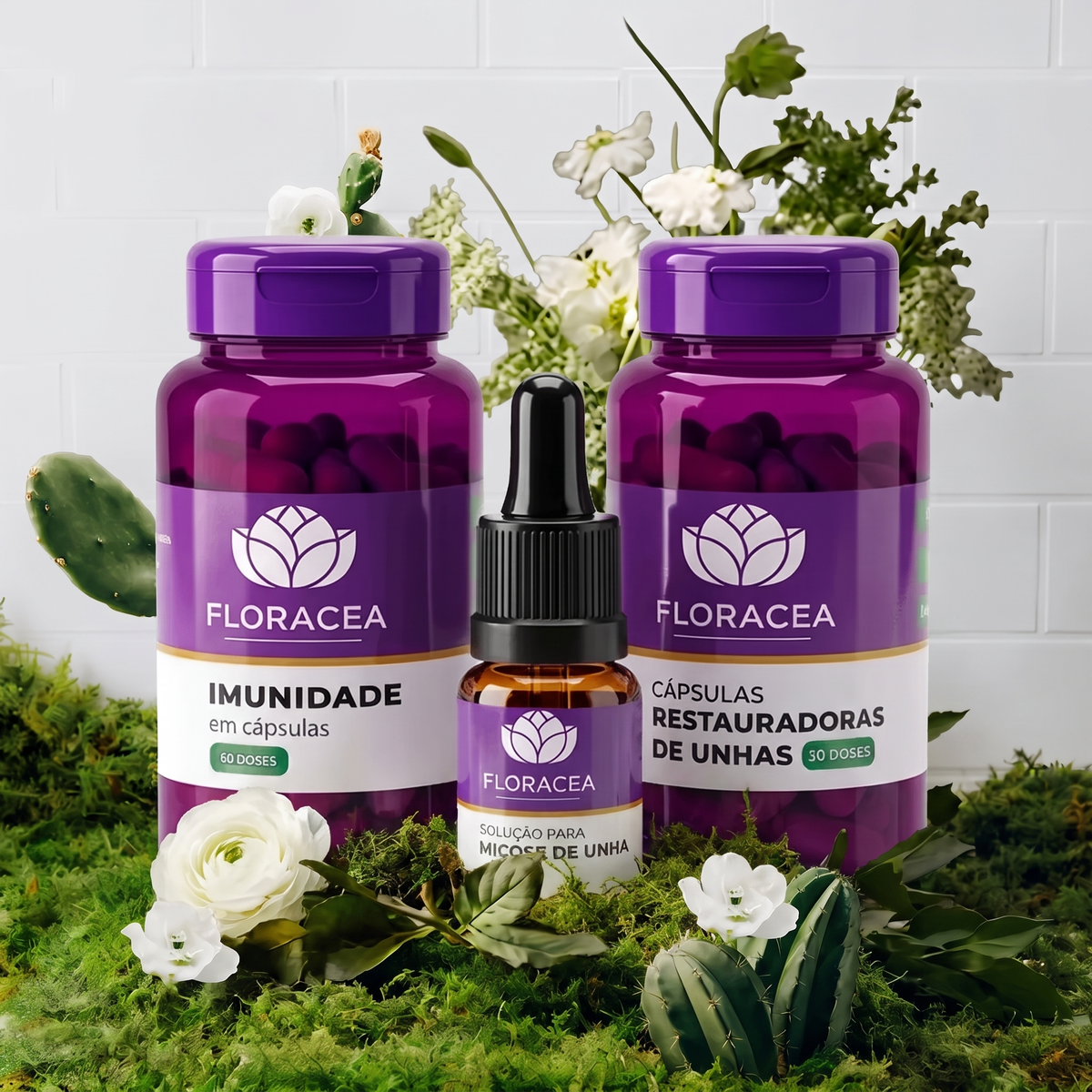 Solução para Micose + Imunidade em Cápsulas + Cápsulas restauradoras 30 doses