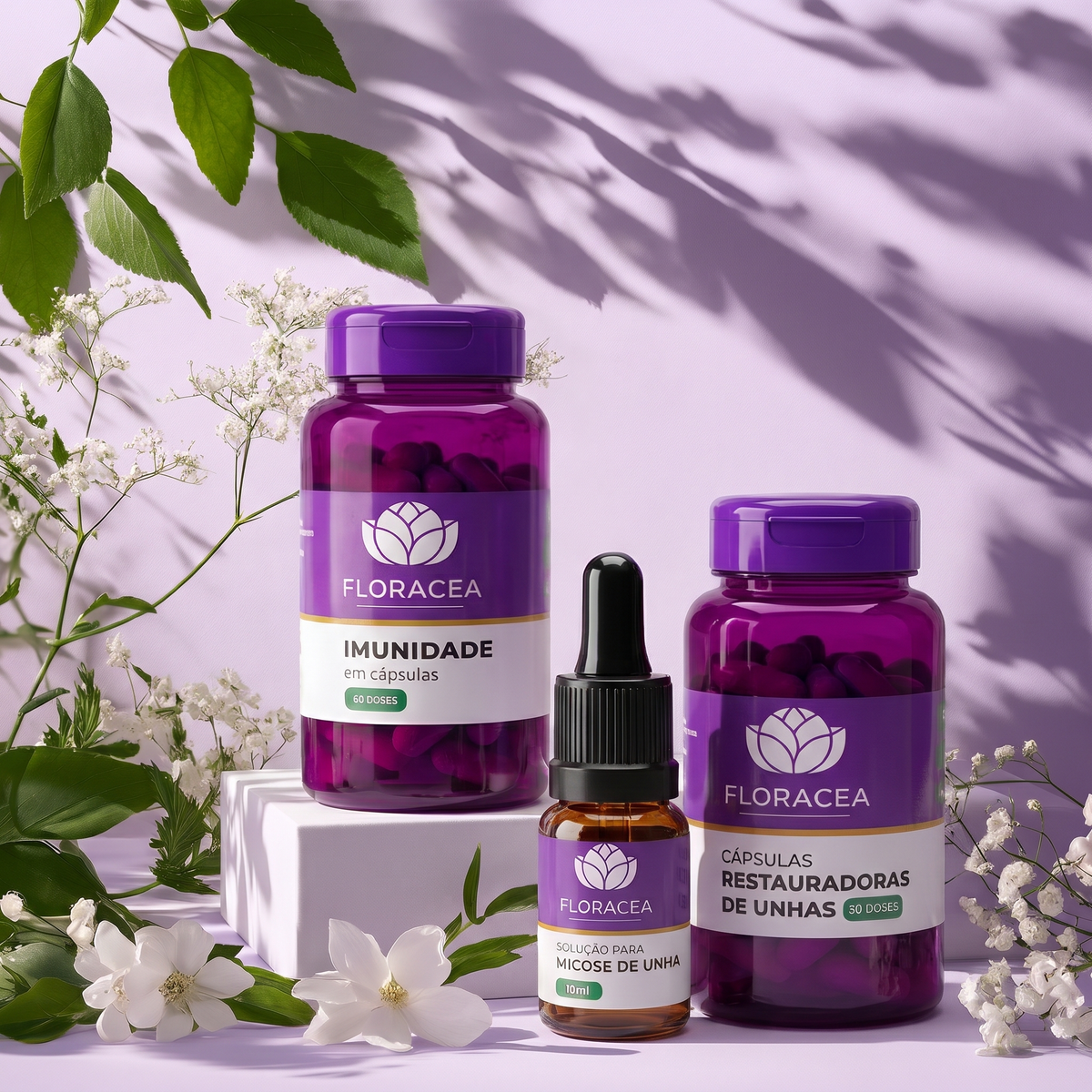 Solução para Micose + Imunidade em Cápsulas + Cápsulas restauradoras 30 doses